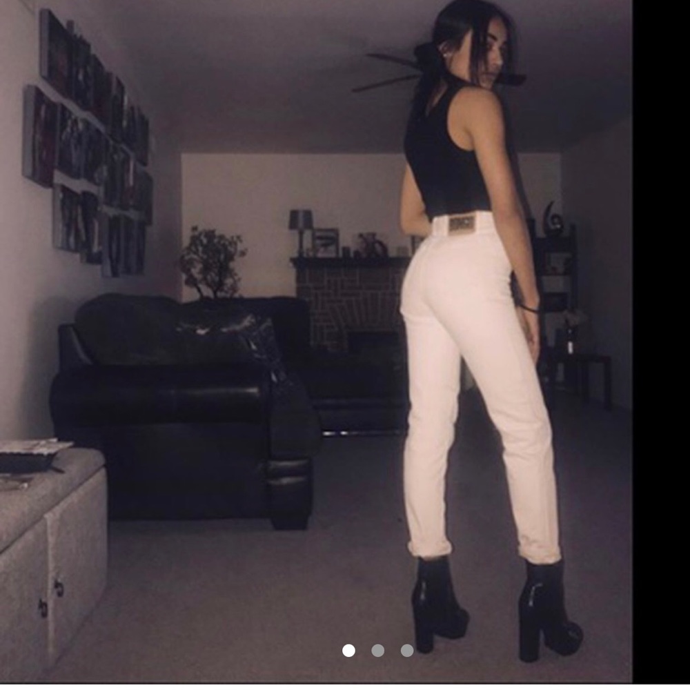 Vintage BONGO cream high waisted skinny jeans